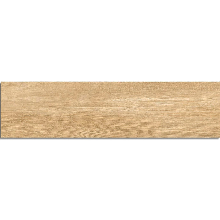 Spark Oak wood-effect porcelain 22.5x90 matt floor and wall tile