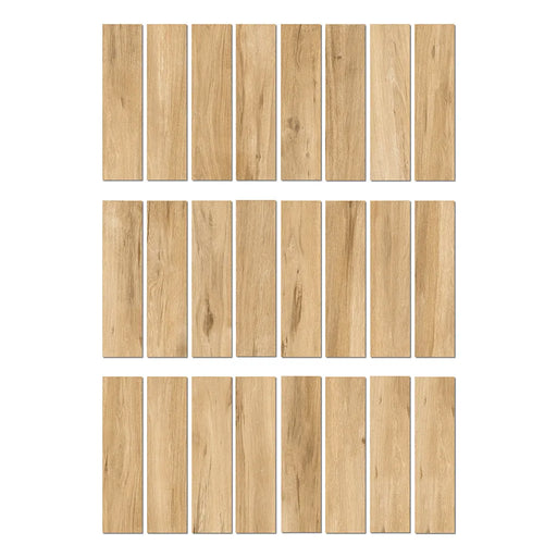 Spark Oak porcelain wood effect tile 22.5 x 90 cm for warm timber inspired interiors