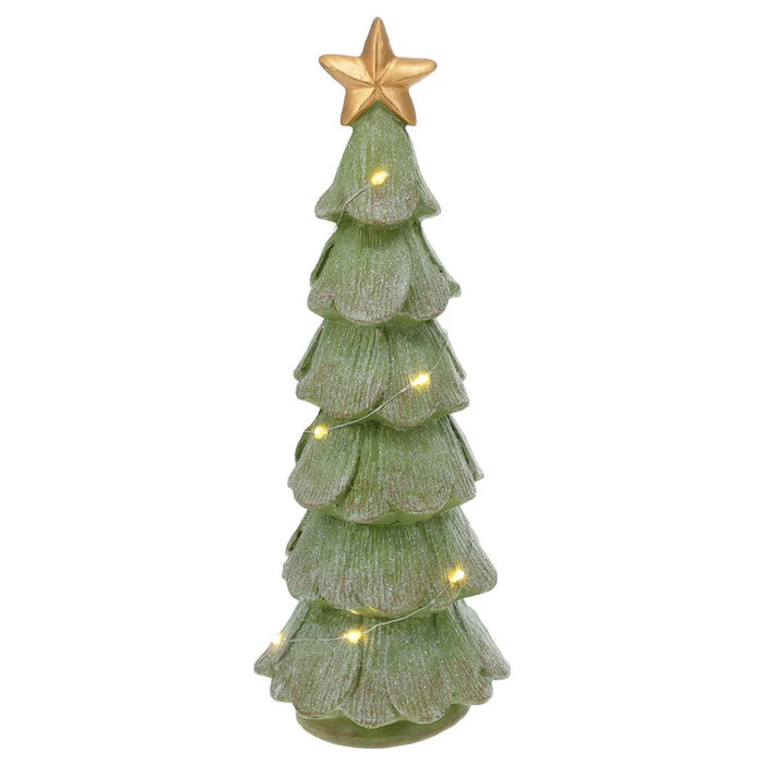 Star Topper Christmas Tree ornament with gold star and warm LED lights, 29cm