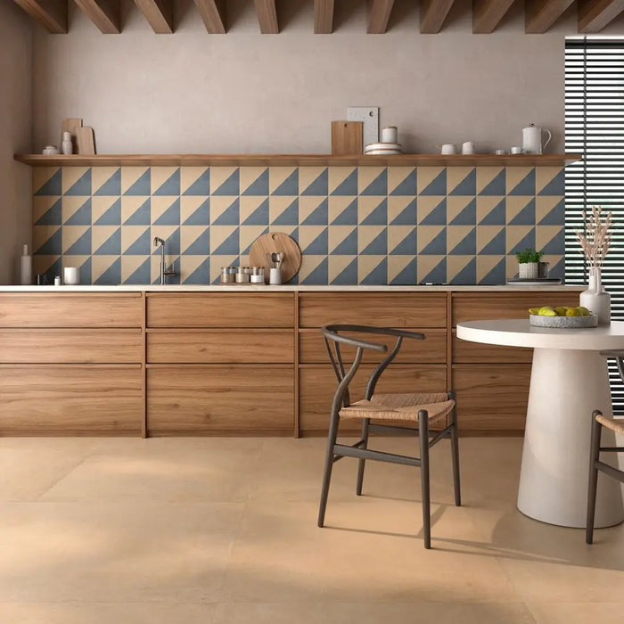 Terracota Paja porcelain tile floor in a kitchen setting