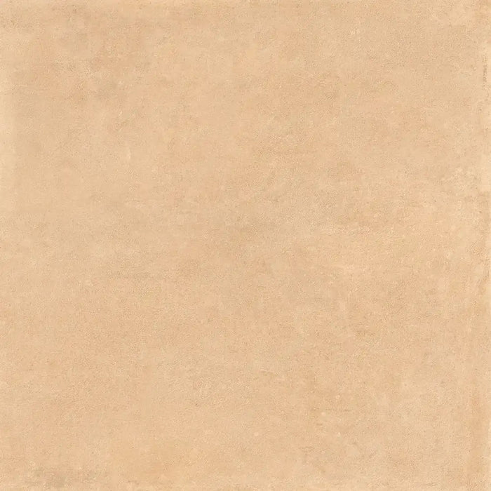 Close-up textured surface detail of Terracota Paja porcelain tile