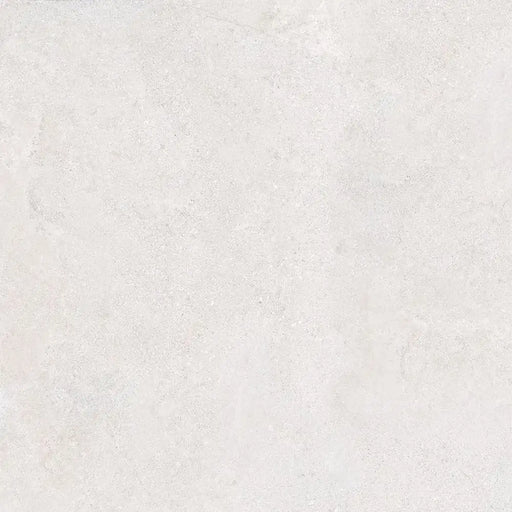 Close-up concrete-effect surface detail of Verse Cream porcelain tile