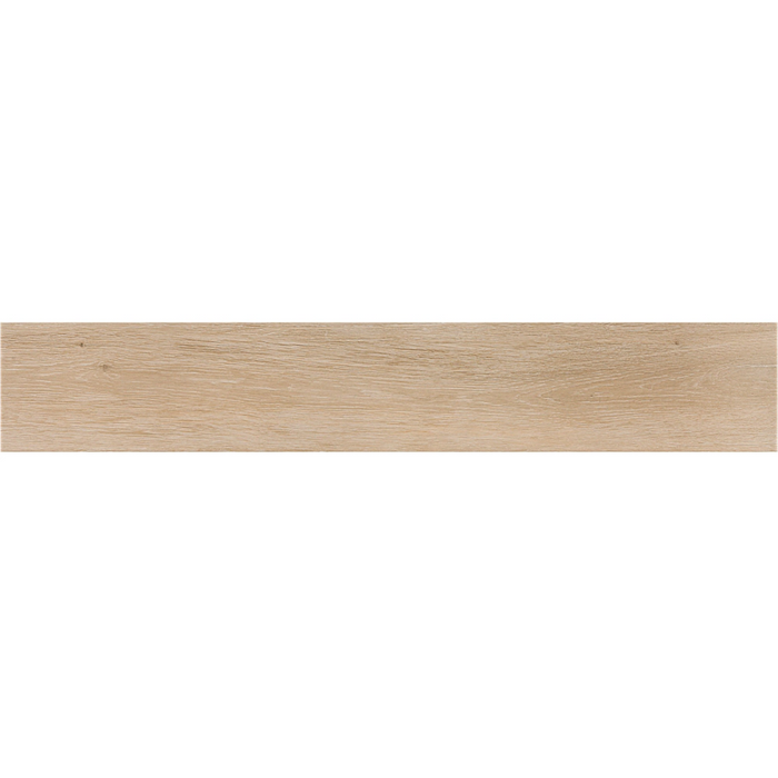 Close-up of Viggo Arce Porcelain 20x120 wood-effect tile with natural oak grain and matt finish