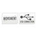 Movement and USB connection feature icons