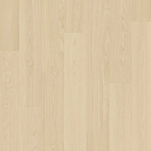 Close-up wood-grain detail of Pergo Visby Beige Midsummer Light oak laminate flooring