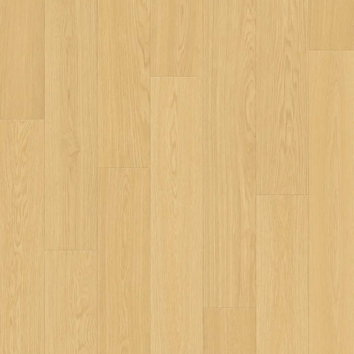 Close-up wood-grain detail of Pergo Visby Natural Amberlight oak laminate flooring