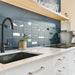 Wadi Decor Indaco patterned porcelain tile in a kitchen setting