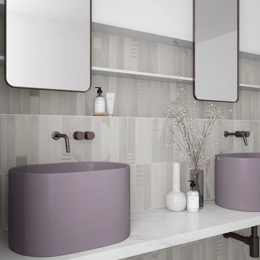Wadi Decor Stone patterned porcelain tile in a bathroom setting