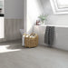 Wadi Stone matt porcelain 6x30 tiles installed on a contemporary bathroom floor and feature wall