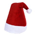 Red plush Santa hat with a white trim and white pom-pom