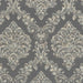 Stylish all over damask print with a delightful fabric effect texture and intricate detailing in shades of dark grey and cream