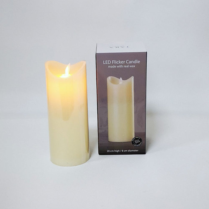 Flicker LED Candle Ivory 20cm