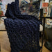 Striking chunky knit Arden navy throw