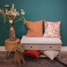 Cushion bench with Ashley Wilde copper leaves floral cushion