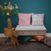Cushion bench with Ashley Wilde pink buds floral cushion