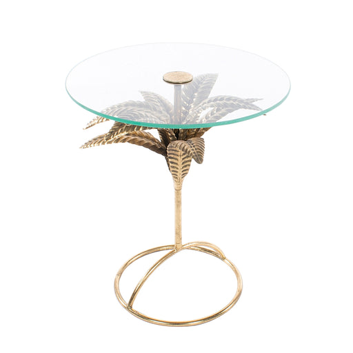 Azure Leaf Gold Accent Table