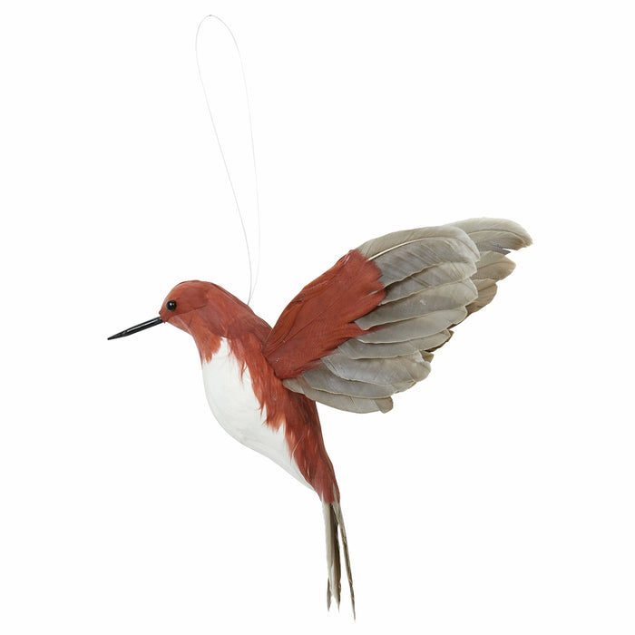 Coral & Cream Hanging Bird Ornament