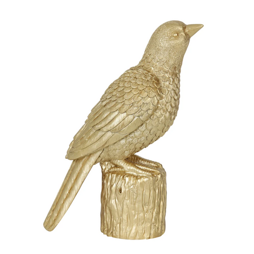 Golden metal bird ornament