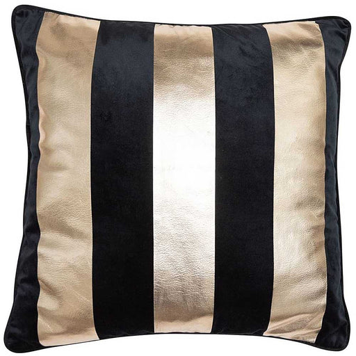 A Paul Moneypenny original chunky black and metallic gold foil stripped beesknees cushion