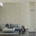 living room with Beige brick effect pattern wallpaper