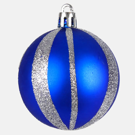 Blue & Silver Glitter Christmas Bauble