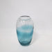 Bubbles aqua blue glass vase