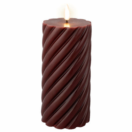 Burgundy LED Wax Battery Operated Indoor Candle 17.5cm