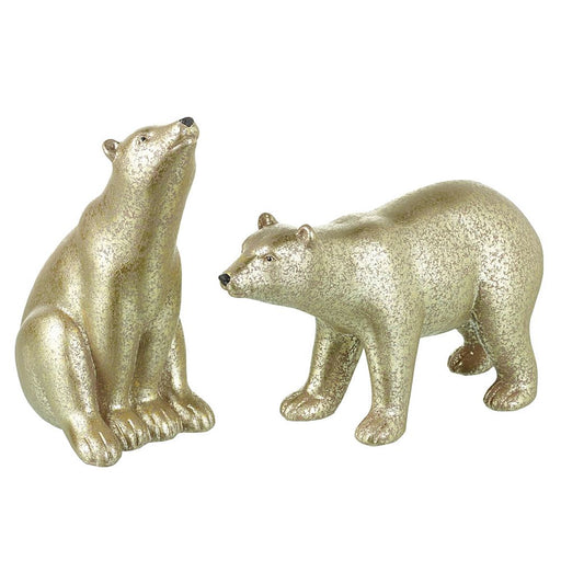 Champagne Gold Polar Bear Set of 2