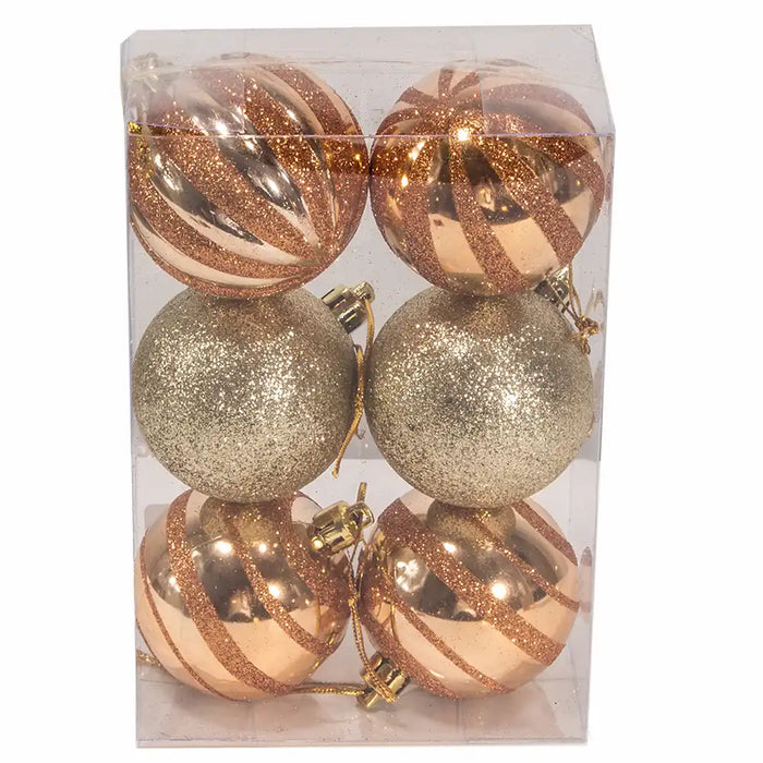 Gold Christmas Bauble Set of 6