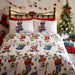 Pets in Christmas Stockings with baubles and holly print on a white duvet set