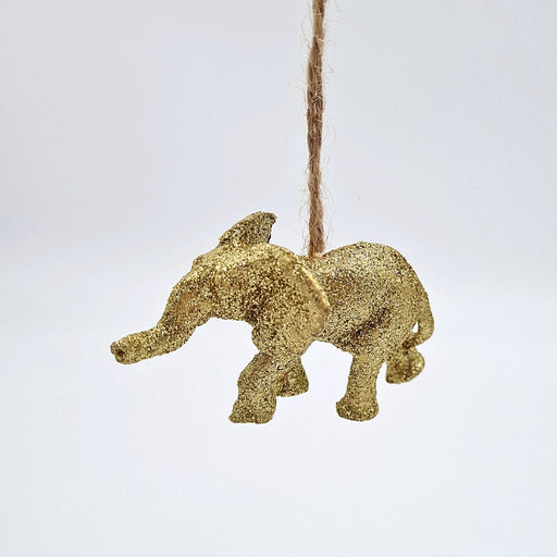 Gold Elephant Hanging Christmas Tree Ornament