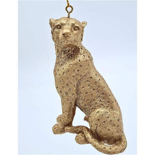 Gold Cheetah Hanging Christmas Tree Ornament