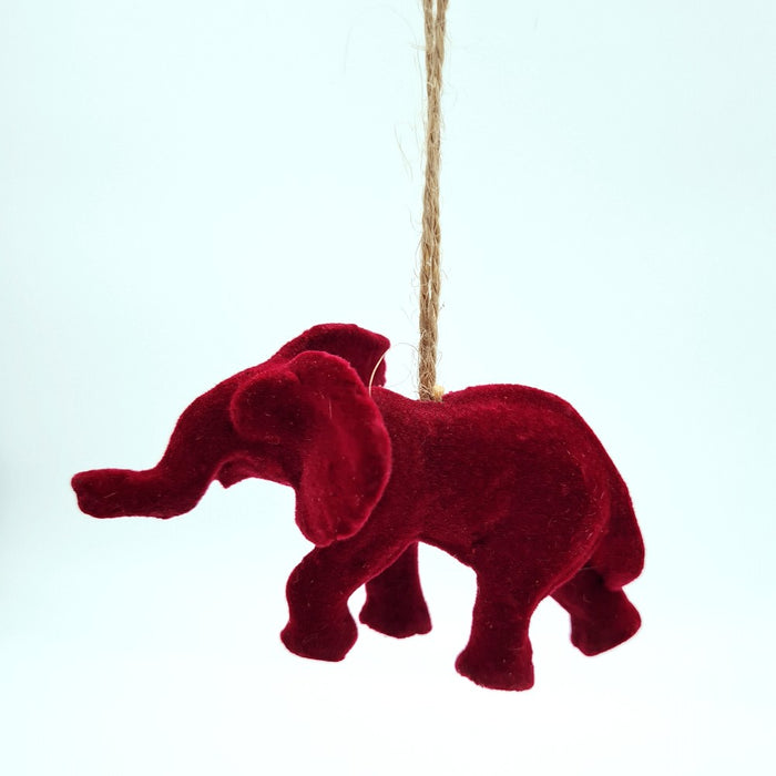 Red Elephant Hanging Christmas Tree Ornament