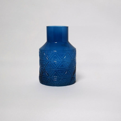 Complements Dakota blue glass vase