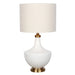 Cory White Ceramic Table Lamp with Cream Shade
