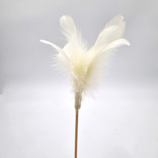 Cream Feathers on a Stick