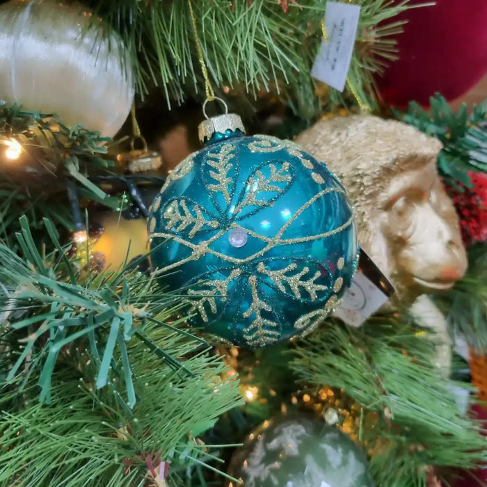 Green Bauble with Gold