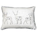 Embellished deer on a white cushion with a luxurious feather filling