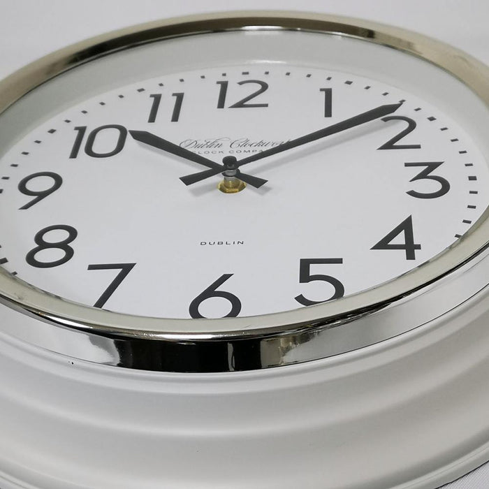 Dublin retro café ivory gloss wall clock