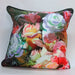 Juniper Christies colourful velvet print cushion with a classic floral illustration