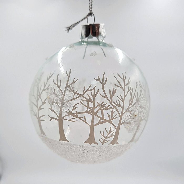 Frosted Tree Glass Hanging Bauble