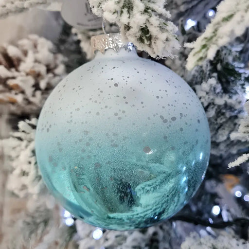 Glass Blue and Silver Ombre Bauble
