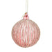 Shiny glass transparent pink Christmas bauble with glitter