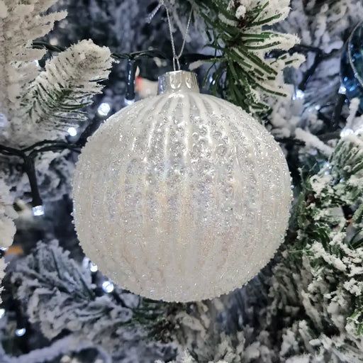 Glass Pearl Crackle Effect Bauble