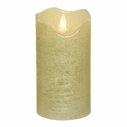 Gold LED Wax Battery Operated Indoor Candle 13cm