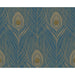 A decorative gold motif on a green background wallpaper