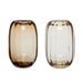 Set of 2 HUBSCH Brown Glass Vases