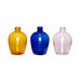 HUBSCH decorative set of 3 glass vases, amber / blue / pink
