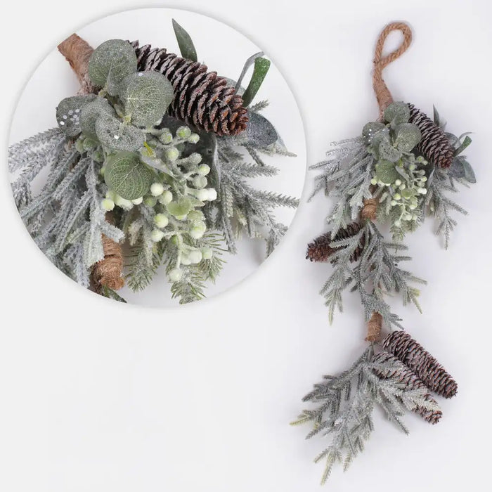 Hanging Frosted Christmas Decoration with Cones