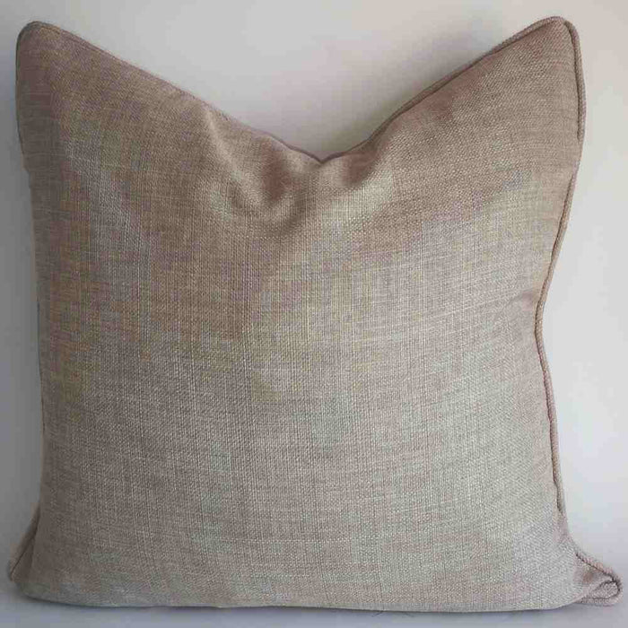 Helsinki linen smart scandinavian inspired plain faux linen cushion with piping